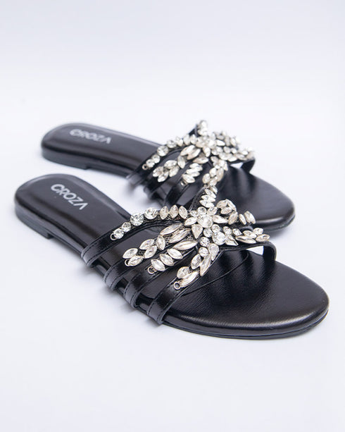 EZZA Formal Flats with Studded Brooch